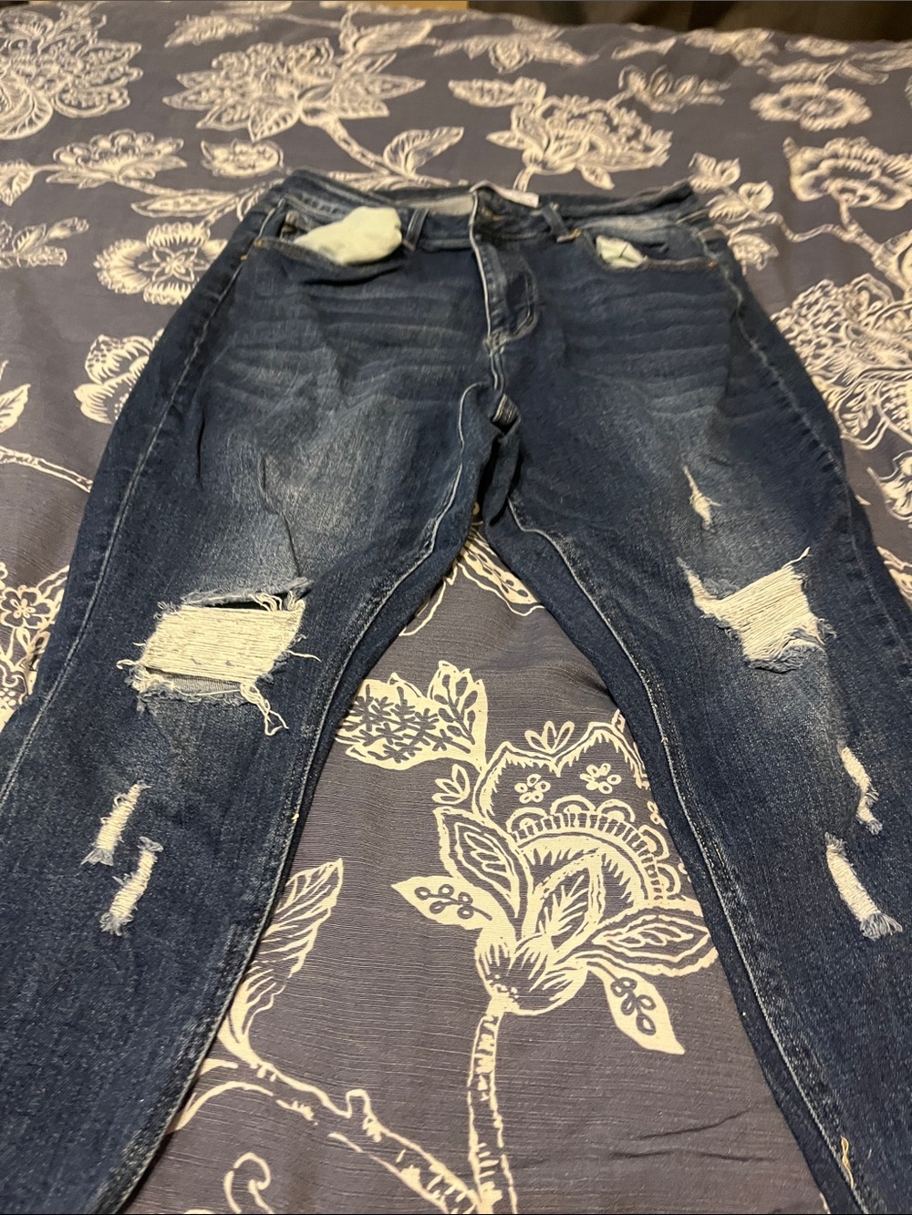 KanCan Dark Blue Distressed Skinny Jeans